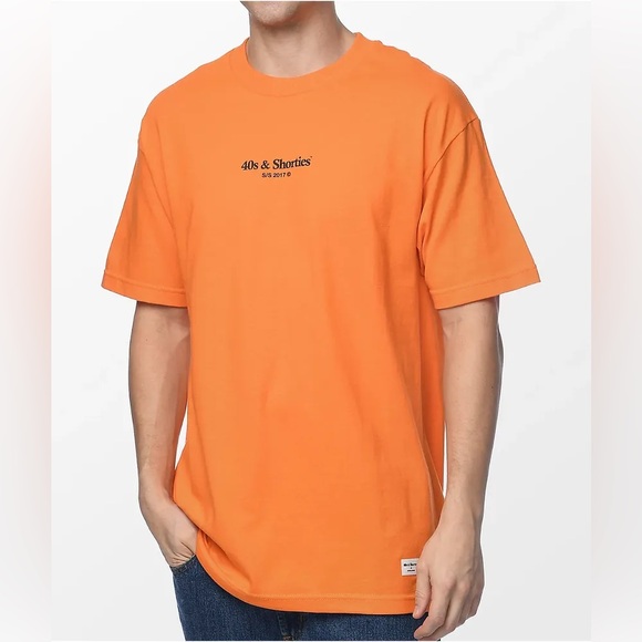 Zumiez 40 & Shorties Orange Tee Size Large - Picture 1 of 4